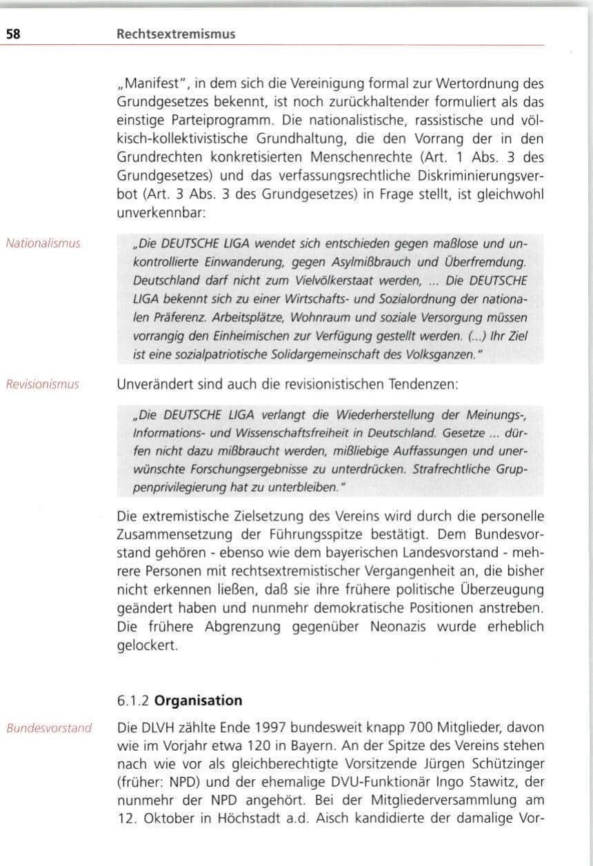 Seite 58 des Verfassungsschutzbericht 1997 Bayern