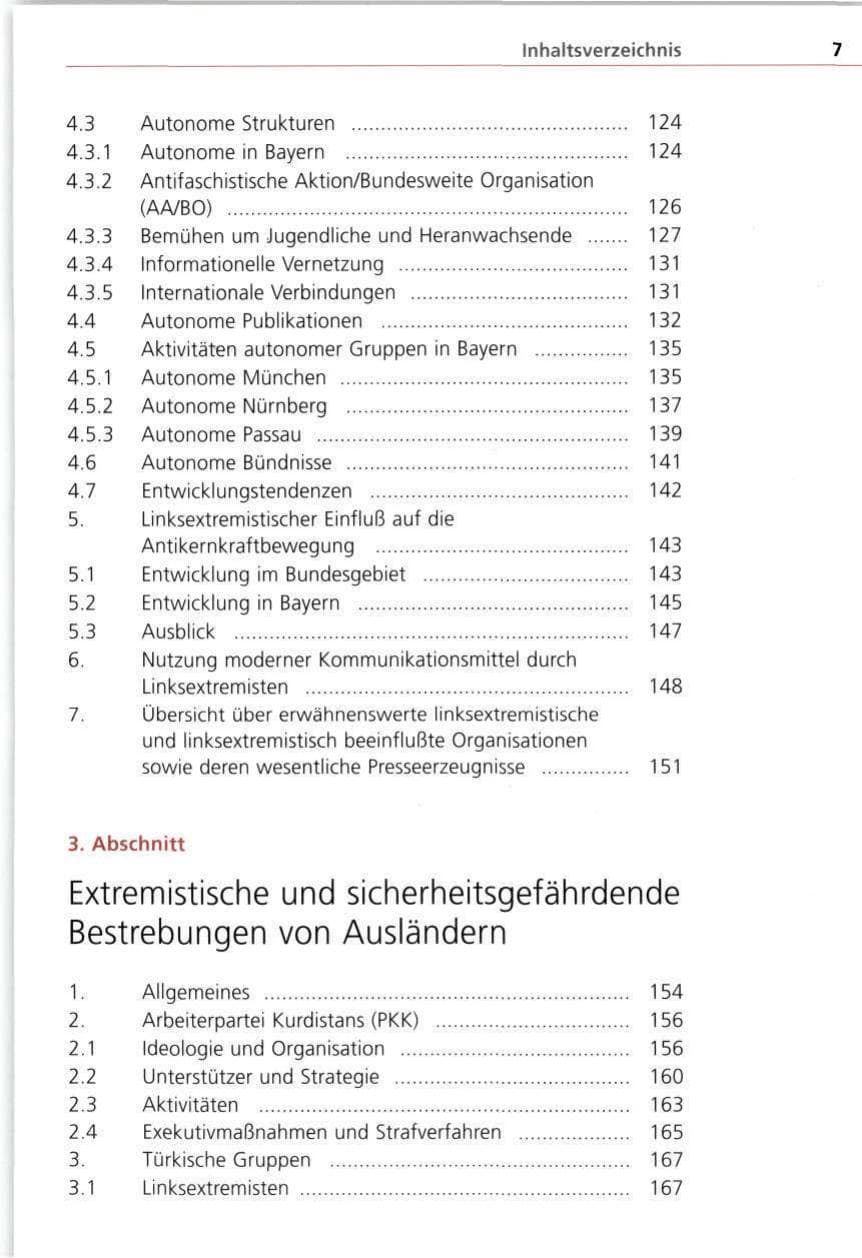 Seite 7 des Verfassungsschutzbericht 1997 Bayern
