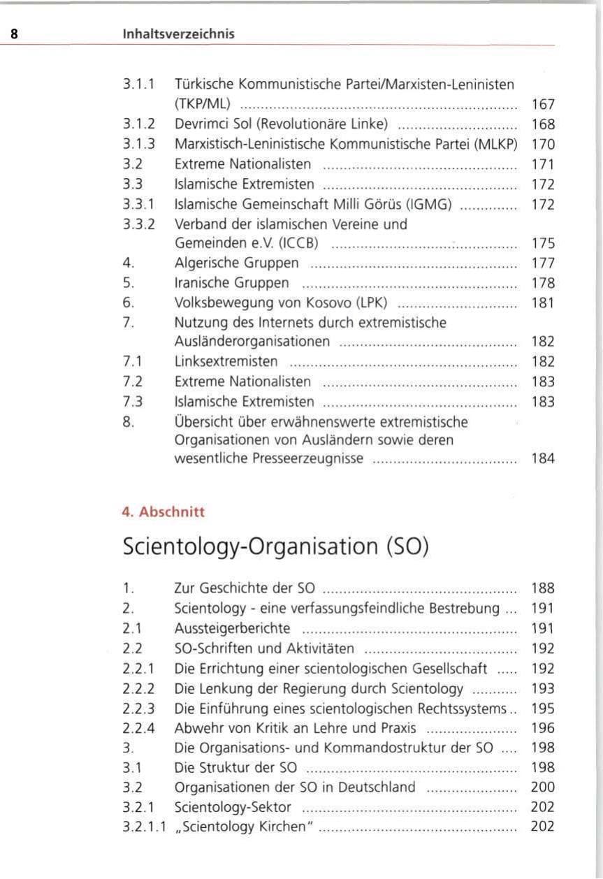 Seite 8 des Verfassungsschutzbericht 1997 Bayern