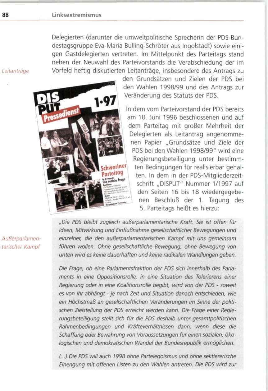 Seite 88 des Verfassungsschutzbericht 1997 Bayern