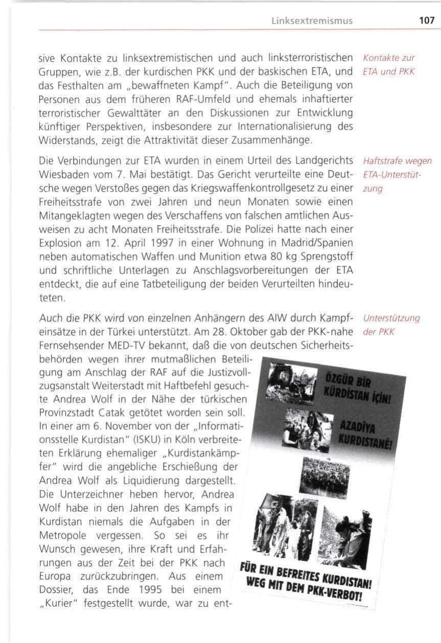 Seite 107 des Verfassungsschutzbericht 1998 Bayern
