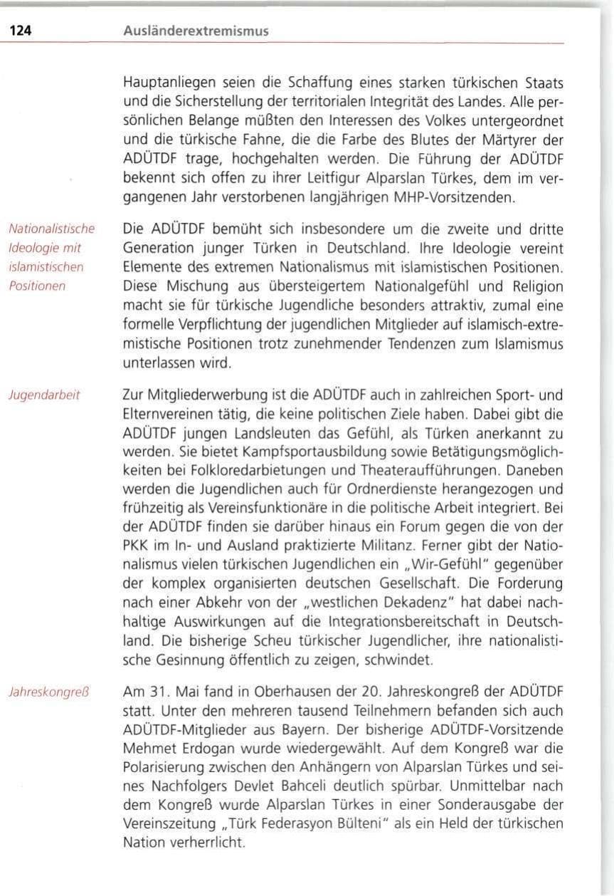 Seite 124 des Verfassungsschutzbericht 1998 Bayern