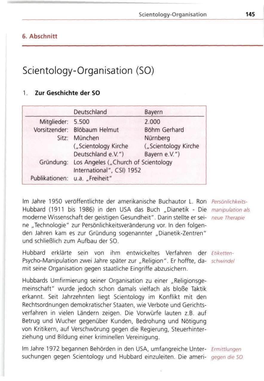 Seite 145 des Verfassungsschutzbericht 1998 Bayern