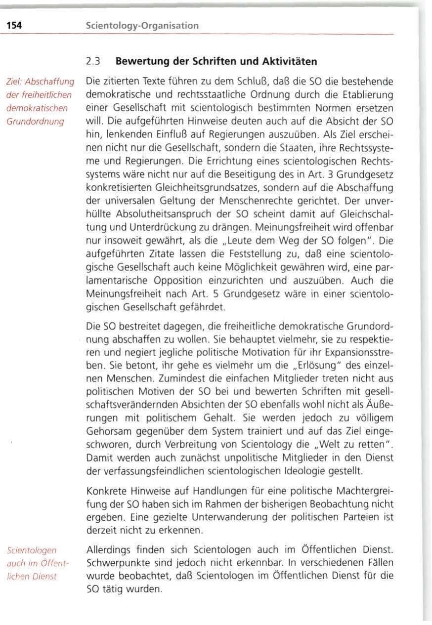 Seite 154 des Verfassungsschutzbericht 1998 Bayern