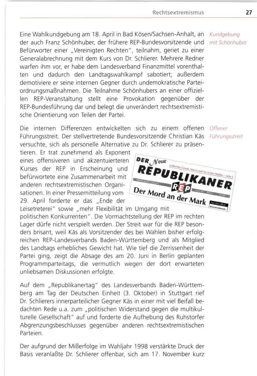 Seite 27 des Verfassungsschutzbericht 1998 Bayern