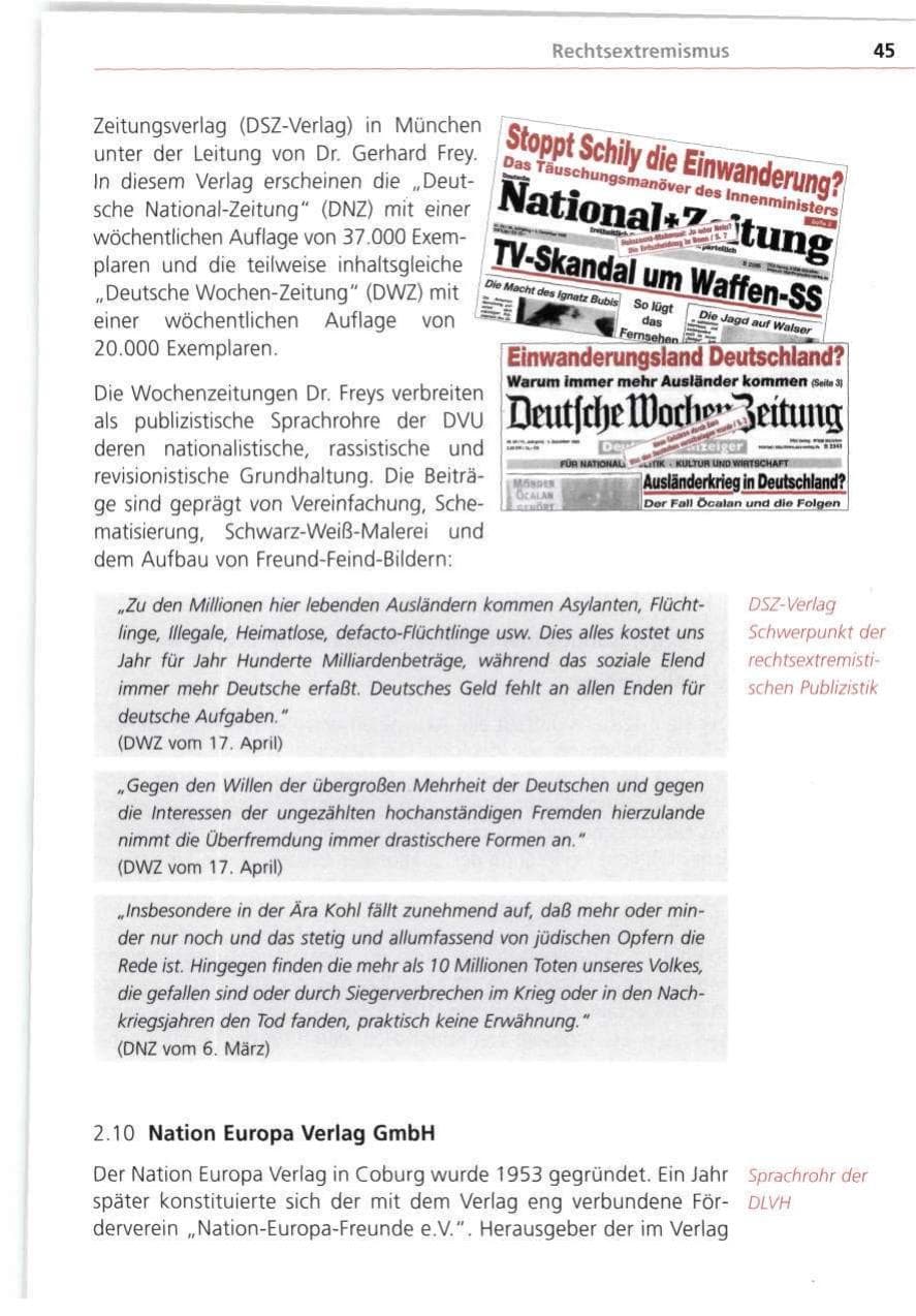 Seite 45 des Verfassungsschutzbericht 1998 Bayern
