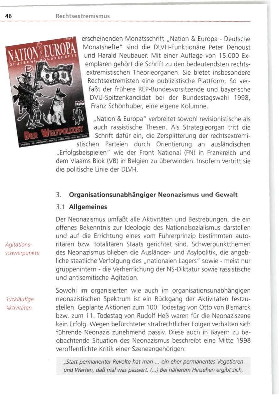 Seite 46 des Verfassungsschutzbericht 1998 Bayern