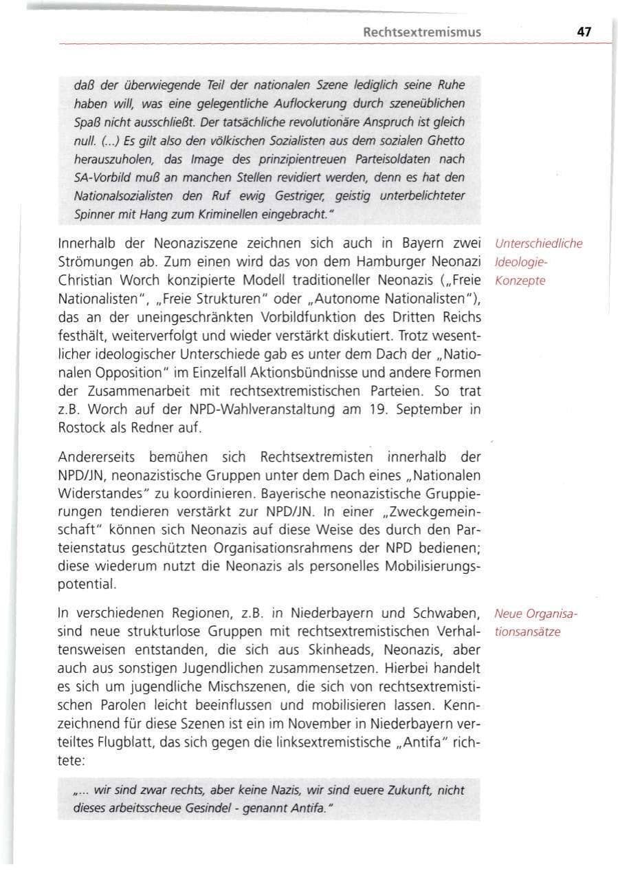 Seite 47 des Verfassungsschutzbericht 1998 Bayern