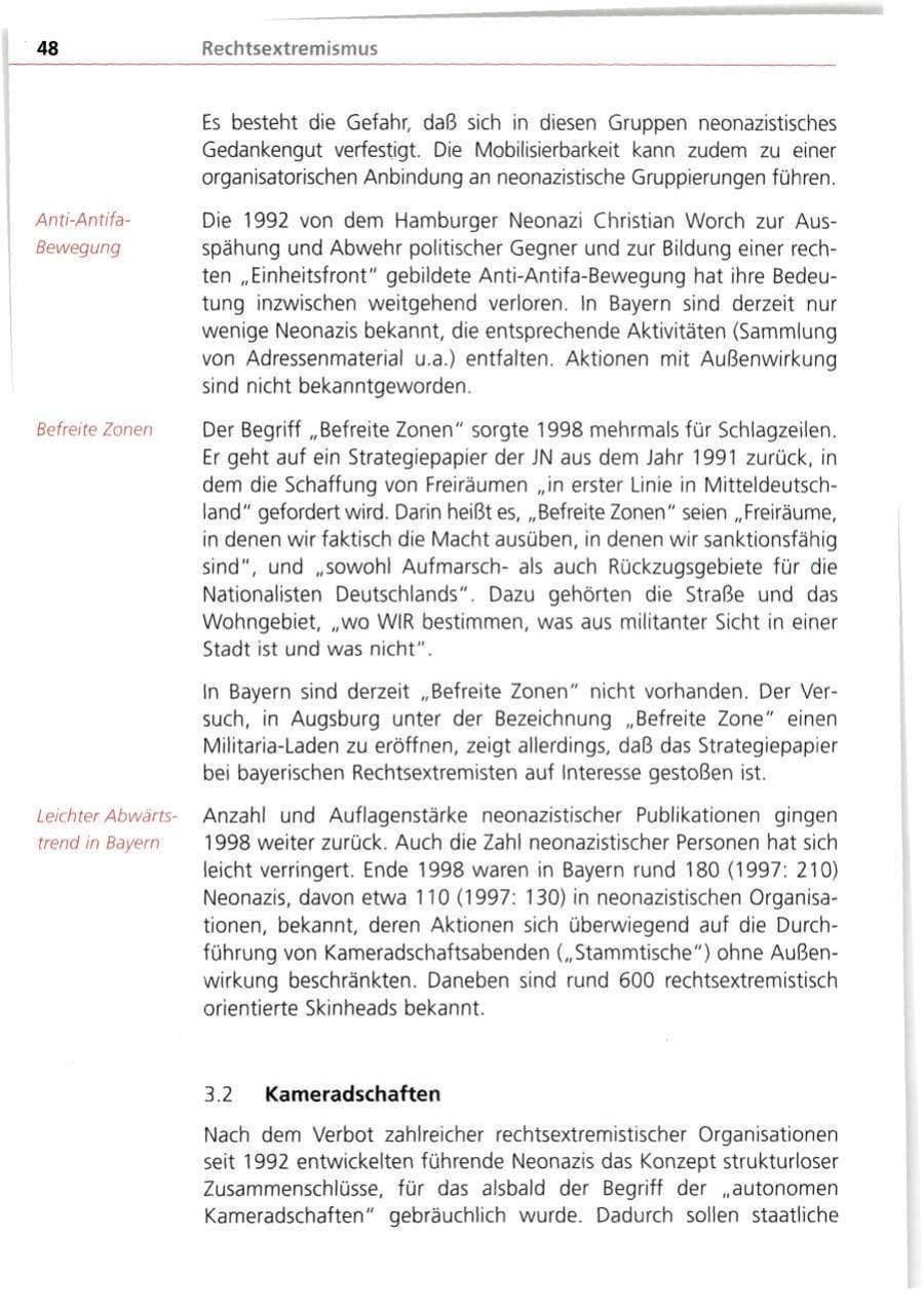 Seite 48 des Verfassungsschutzbericht 1998 Bayern