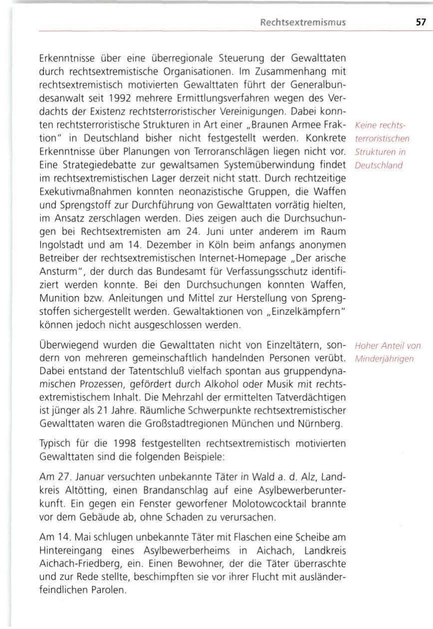 Seite 57 des Verfassungsschutzbericht 1998 Bayern