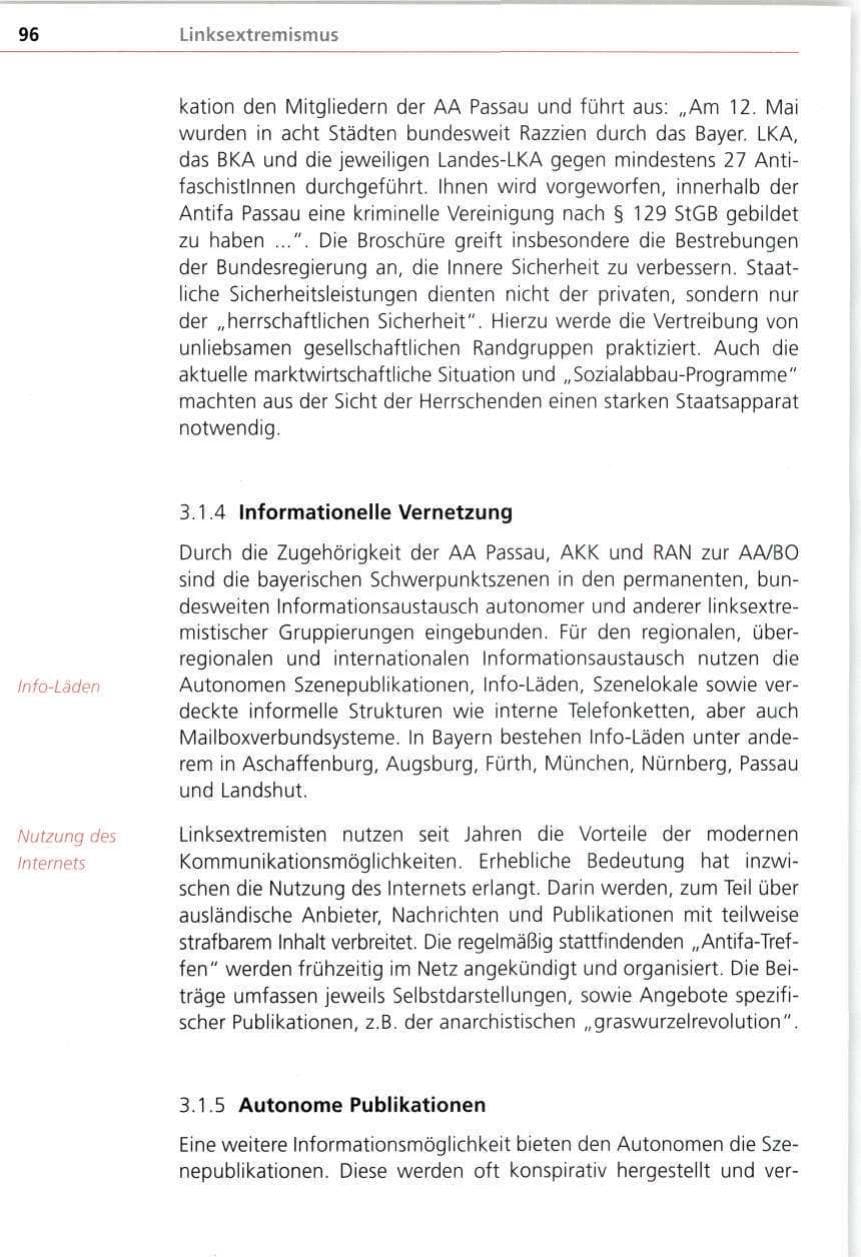 Seite 96 des Verfassungsschutzbericht 1998 Bayern