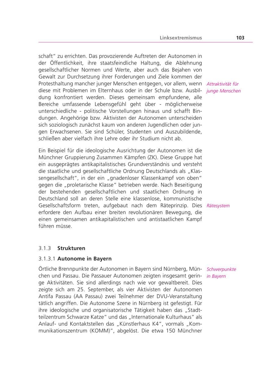 Seite 103 des Verfassungsschutzbericht 1999 Bayern