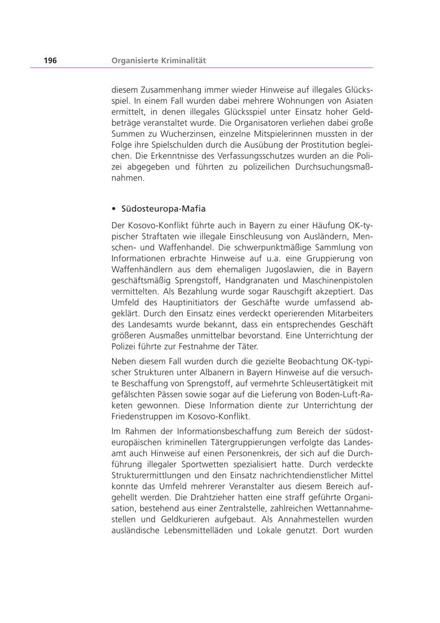 Seite 196 des Verfassungsschutzbericht 1999 Bayern