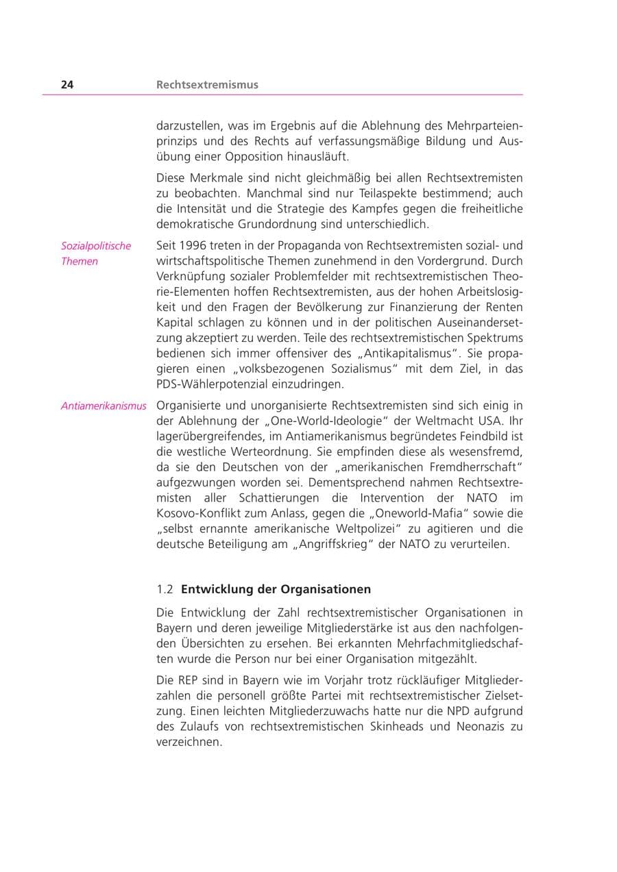 Seite 24 des Verfassungsschutzbericht 1999 Bayern