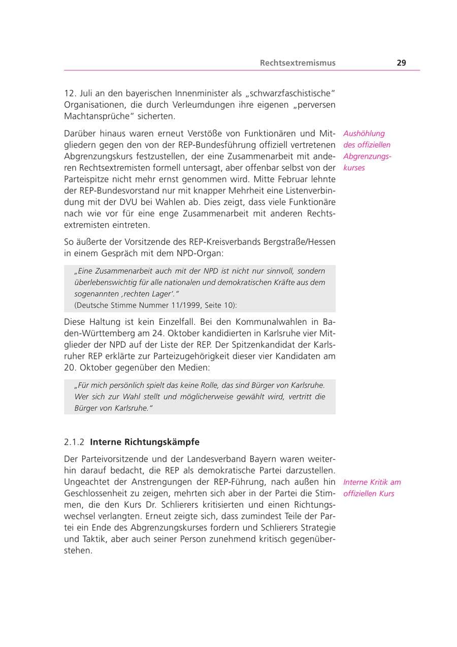 Seite 29 des Verfassungsschutzbericht 1999 Bayern