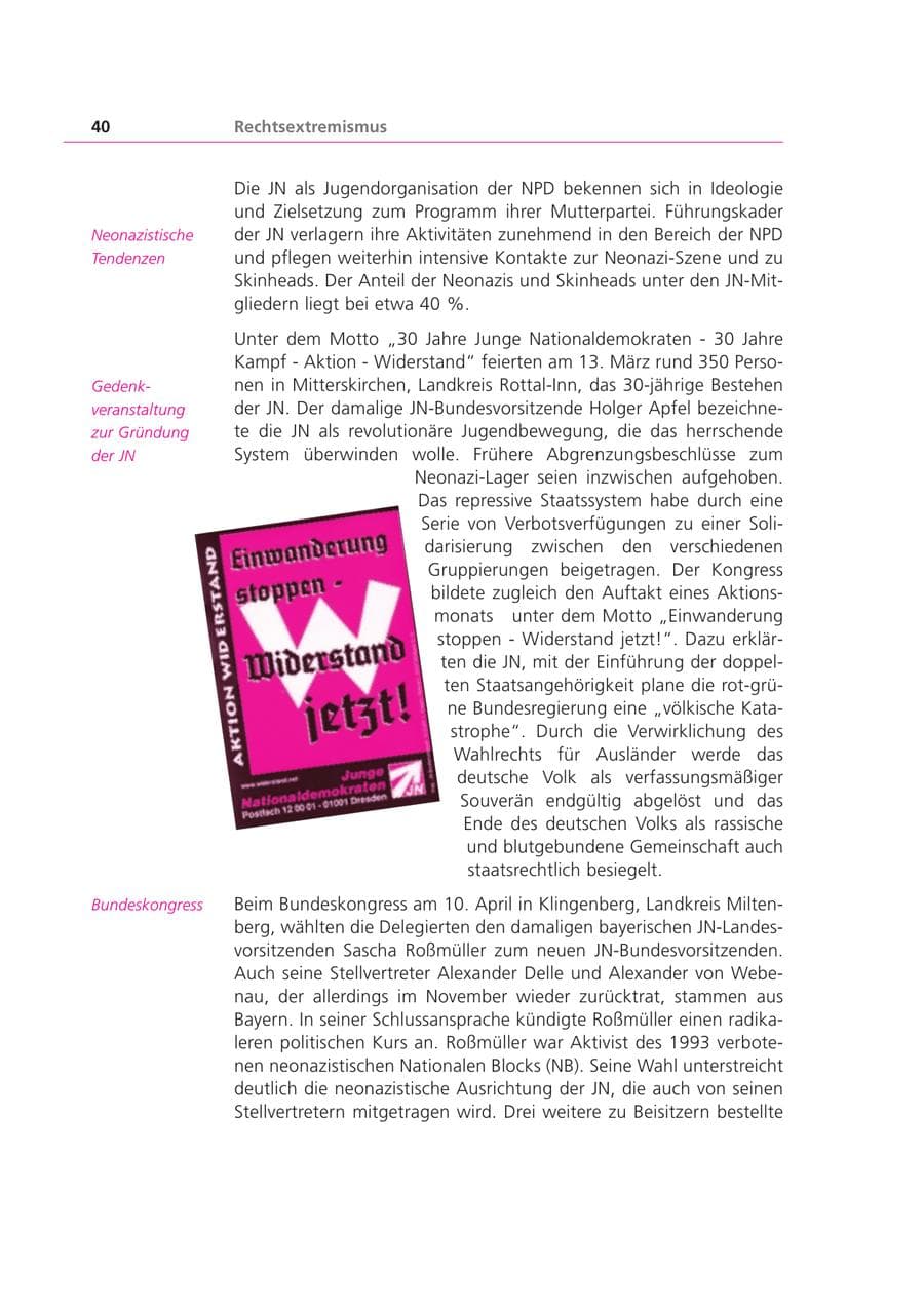 Seite 40 des Verfassungsschutzbericht 1999 Bayern