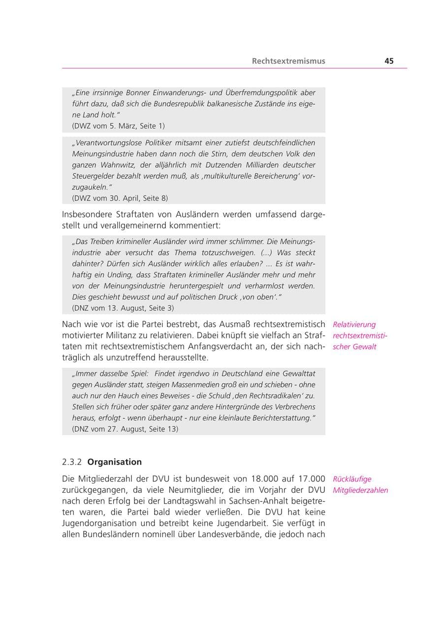 Seite 45 des Verfassungsschutzbericht 1999 Bayern