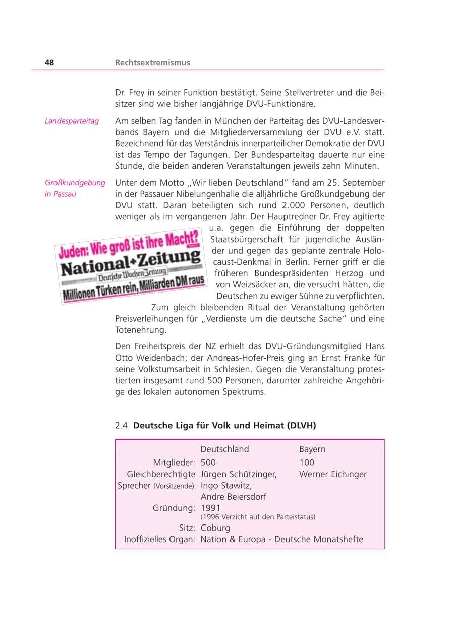 Seite 48 des Verfassungsschutzbericht 1999 Bayern