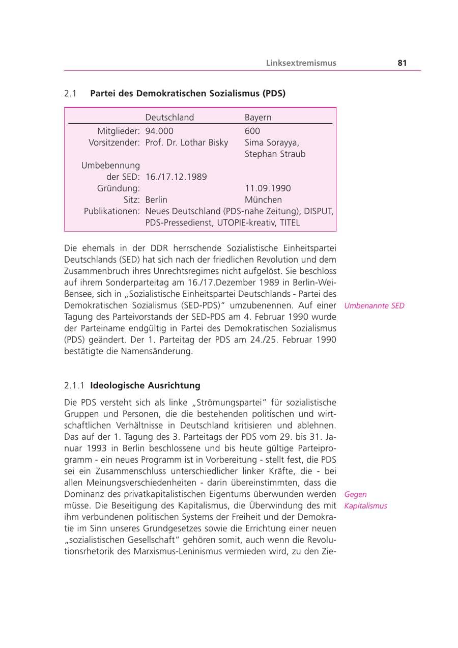 Seite 81 des Verfassungsschutzbericht 1999 Bayern