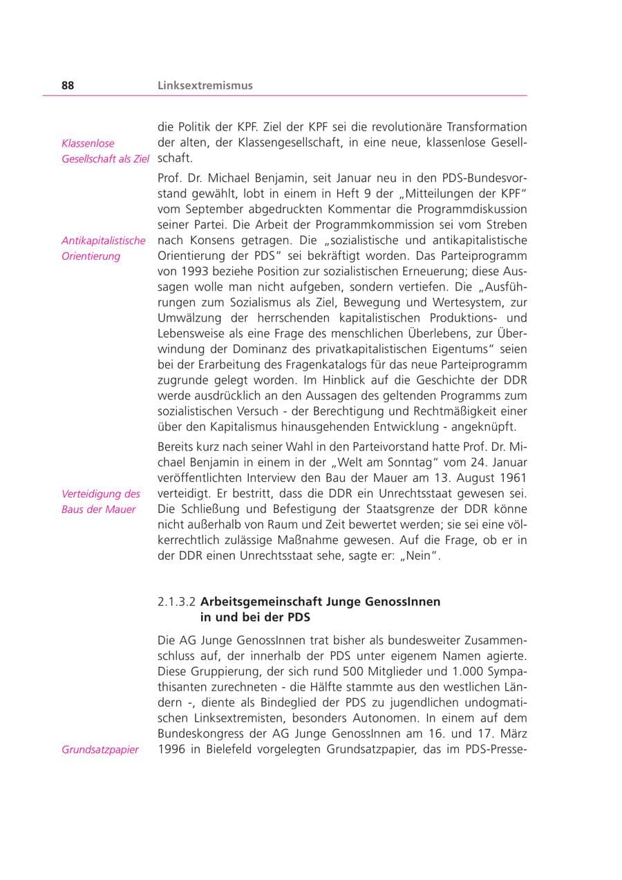 Seite 88 des Verfassungsschutzbericht 1999 Bayern