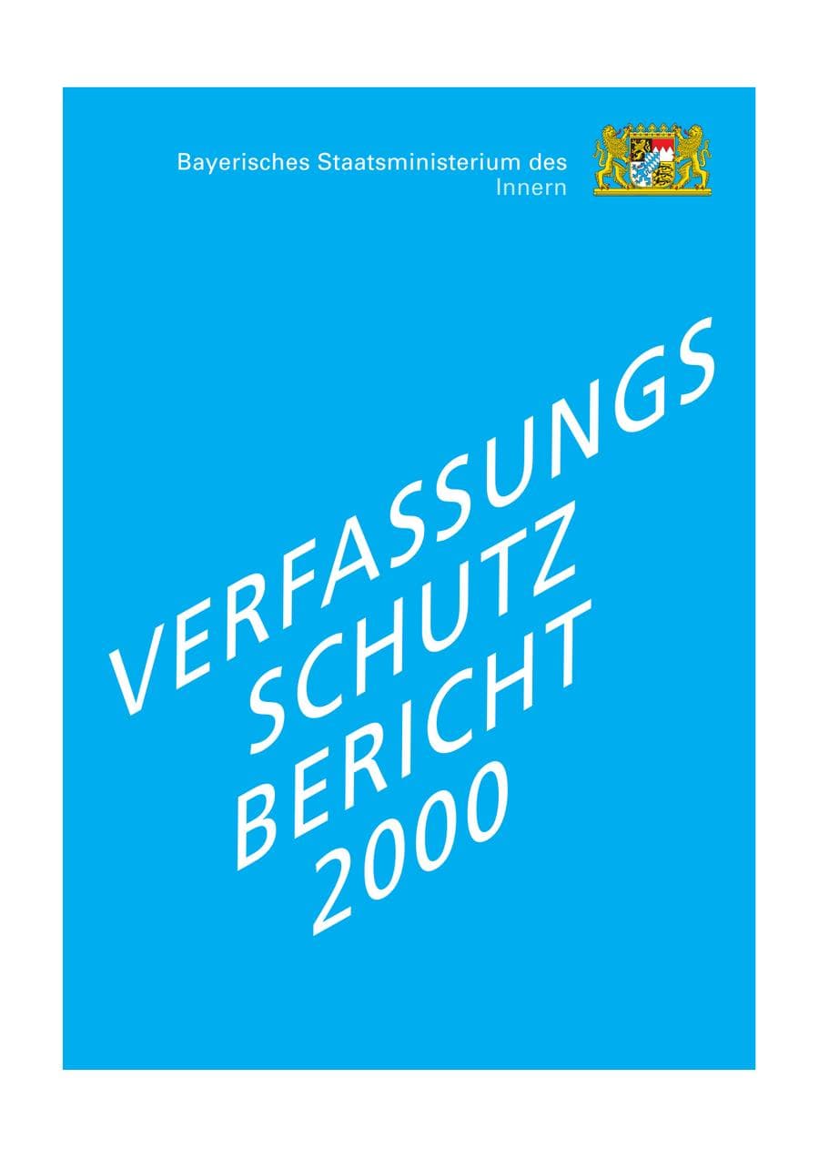 Seite 1 des Verfassungsschutzbericht 2000 Bayern
