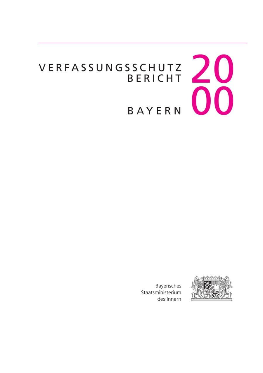 Seite 2 des Verfassungsschutzbericht 2000 Bayern