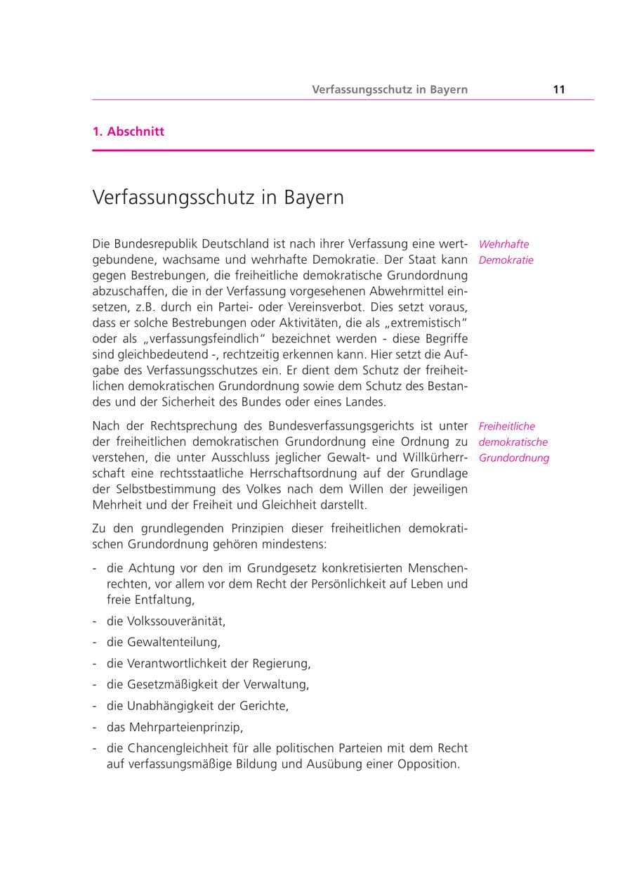 Seite 11 des Verfassungsschutzbericht 2000 Bayern