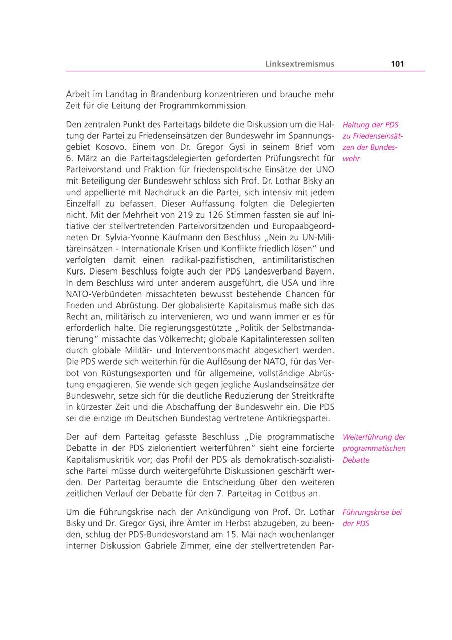 Seite 101 des Verfassungsschutzbericht 2000 Bayern