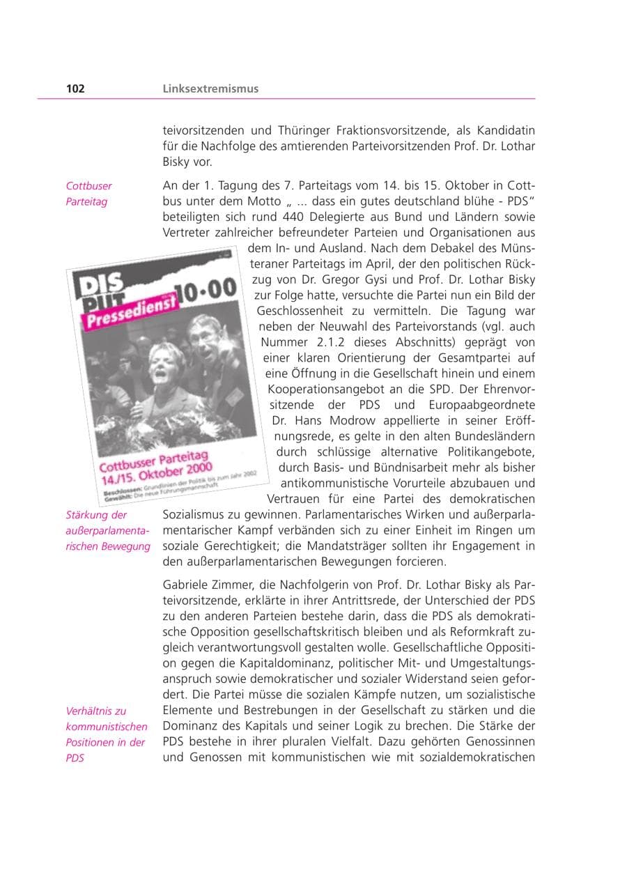Seite 102 des Verfassungsschutzbericht 2000 Bayern