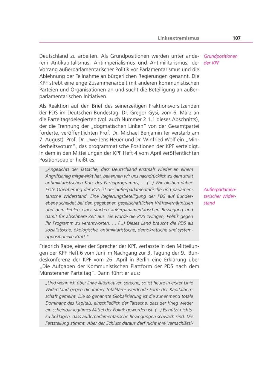 Seite 107 des Verfassungsschutzbericht 2000 Bayern