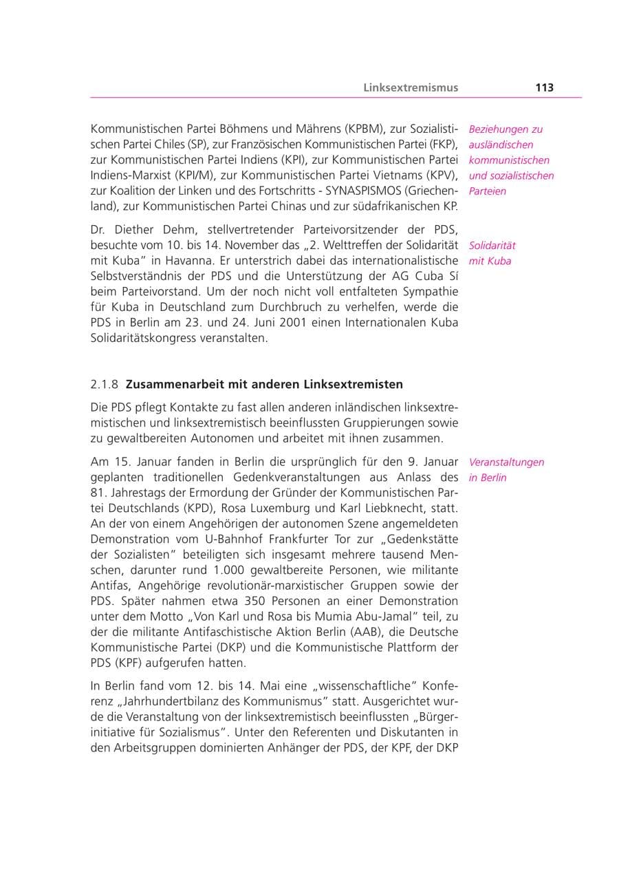 Seite 113 des Verfassungsschutzbericht 2000 Bayern