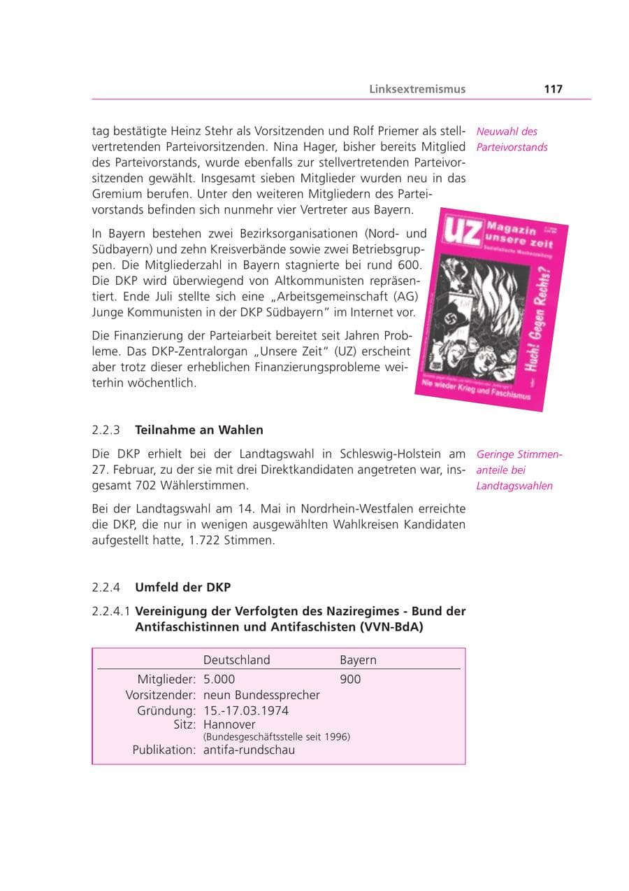 Seite 117 des Verfassungsschutzbericht 2000 Bayern