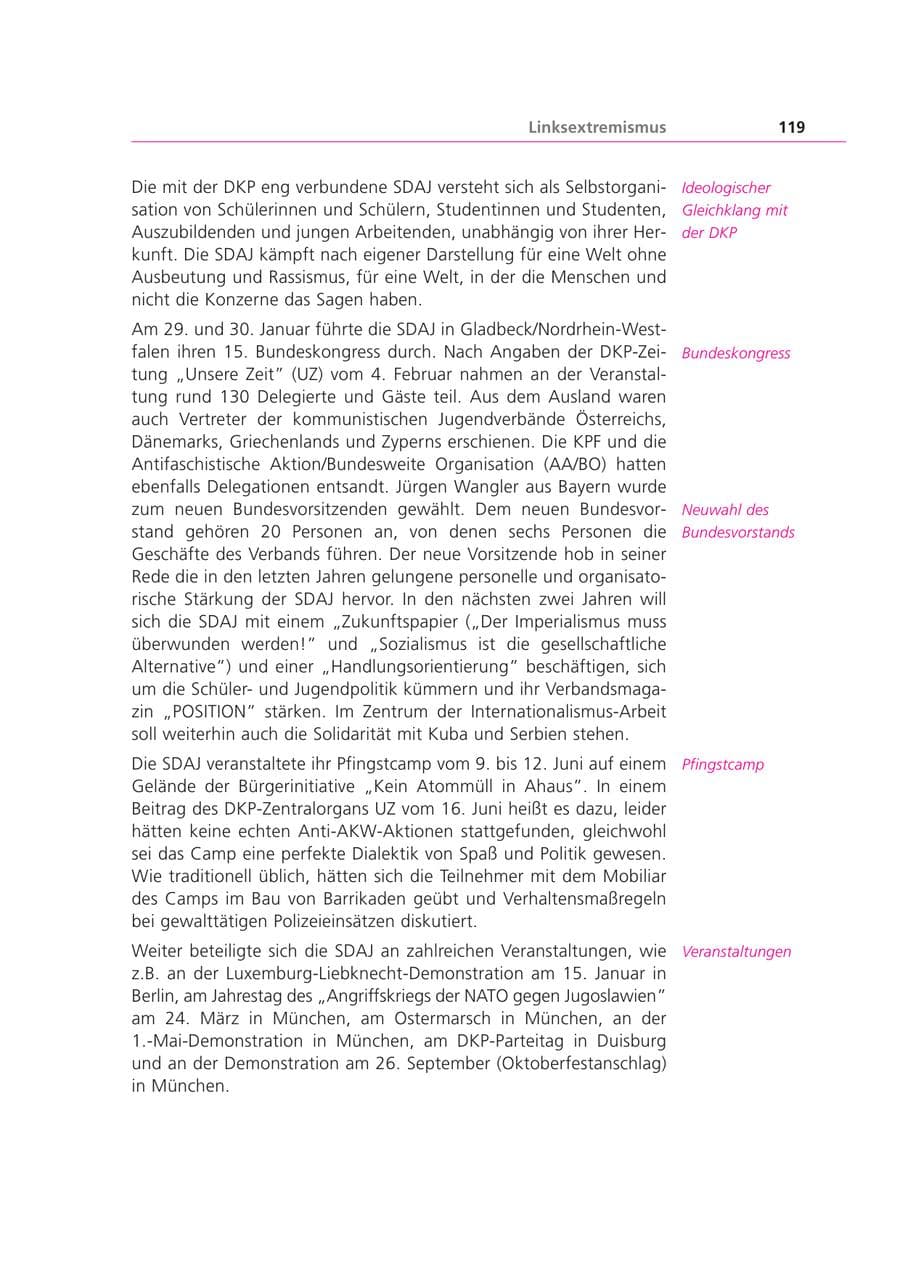 Seite 119 des Verfassungsschutzbericht 2000 Bayern