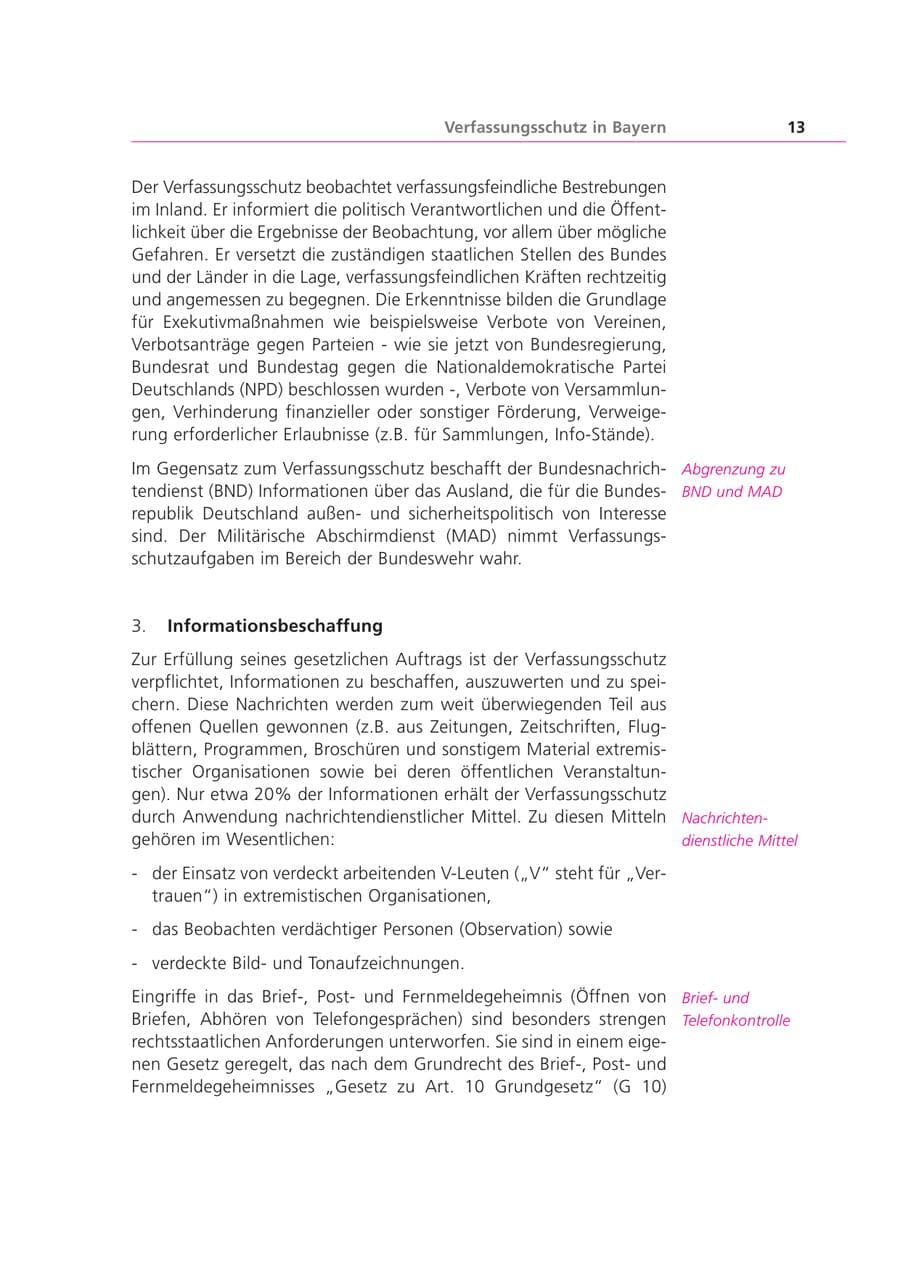 Seite 13 des Verfassungsschutzbericht 2000 Bayern