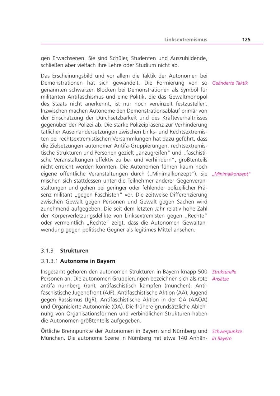 Seite 125 des Verfassungsschutzbericht 2000 Bayern