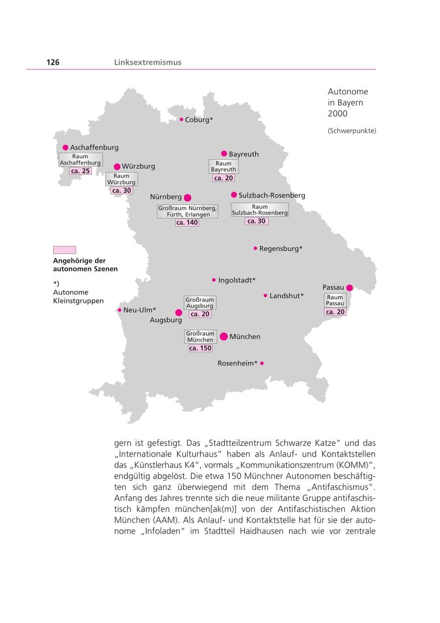 Seite 126 des Verfassungsschutzbericht 2000 Bayern