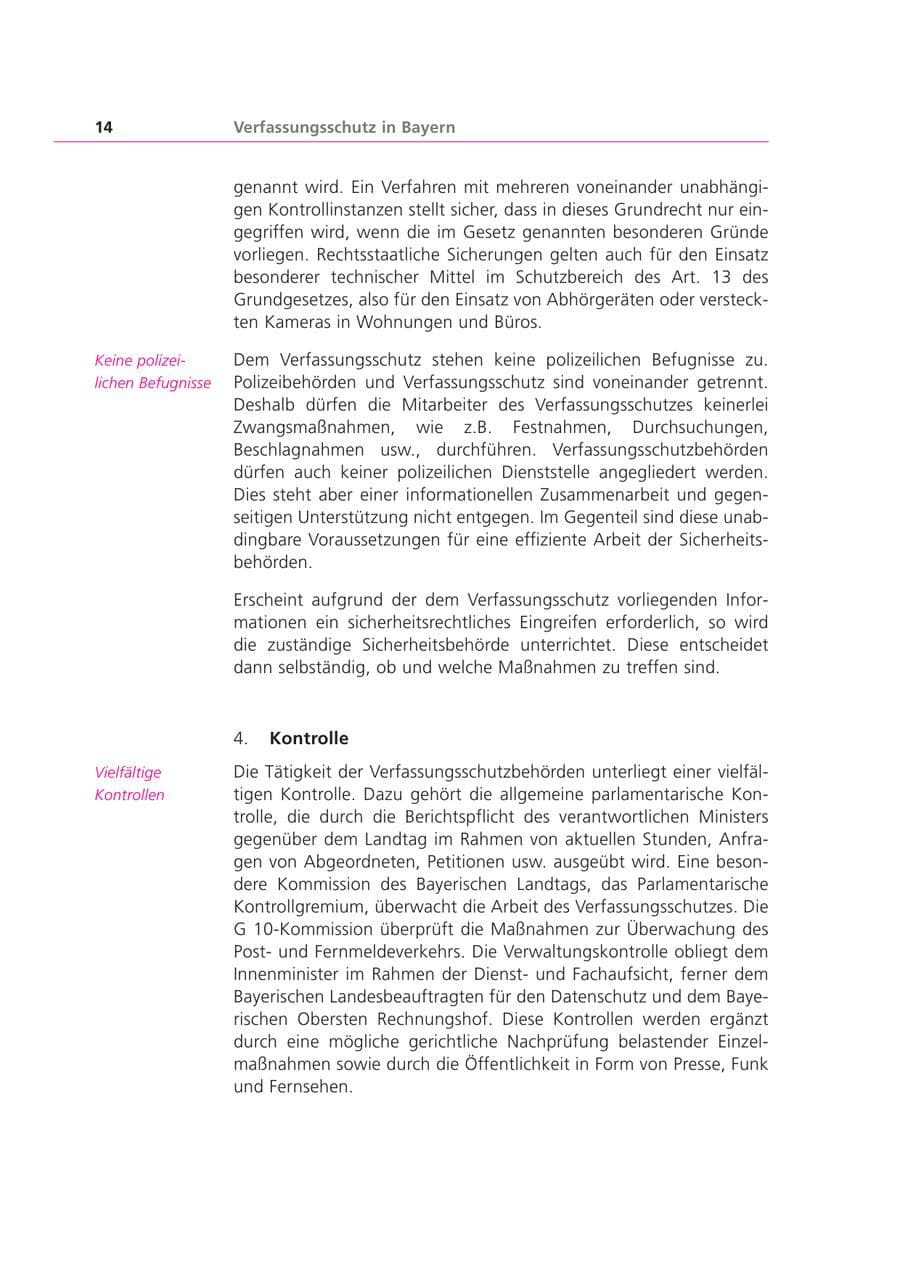 Seite 14 des Verfassungsschutzbericht 2000 Bayern