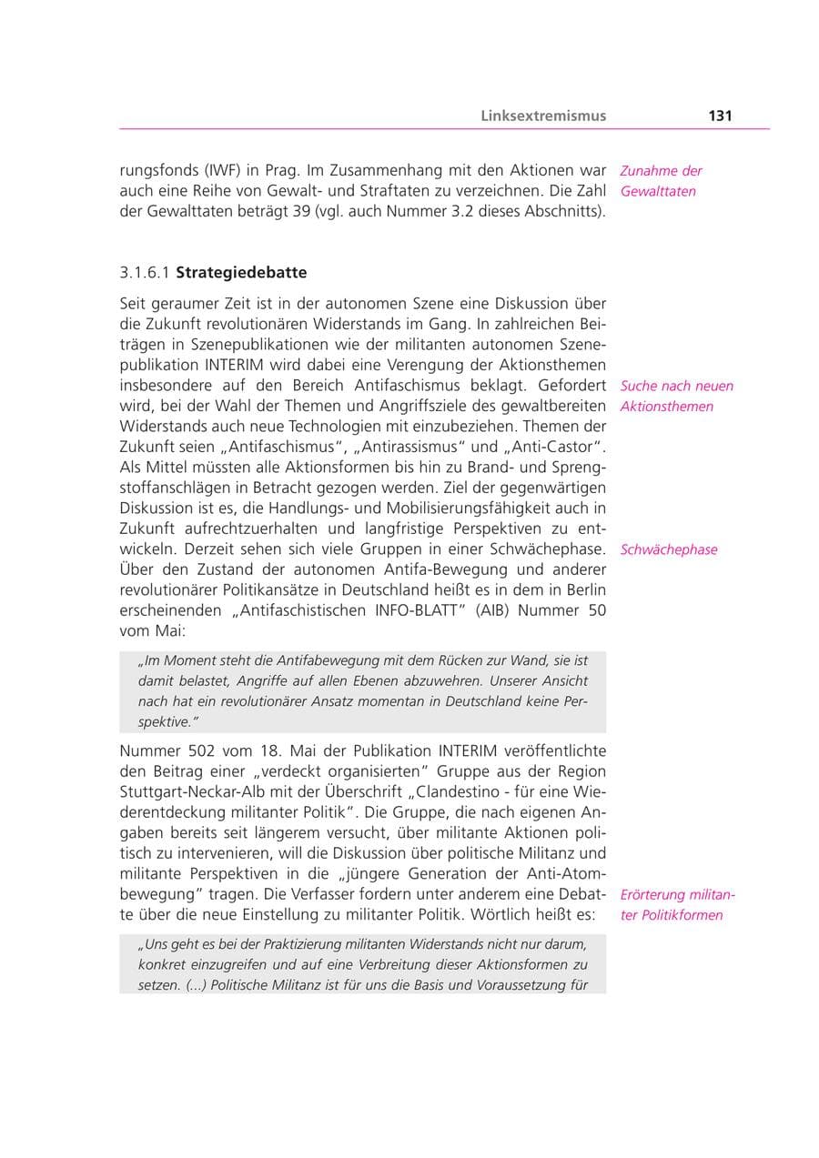 Seite 131 des Verfassungsschutzbericht 2000 Bayern
