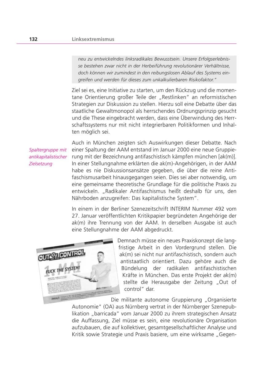 Seite 132 des Verfassungsschutzbericht 2000 Bayern