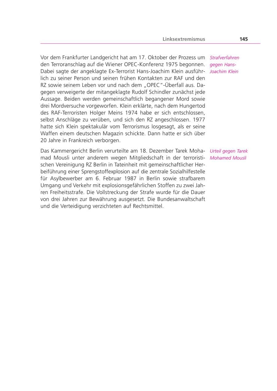 Seite 145 des Verfassungsschutzbericht 2000 Bayern