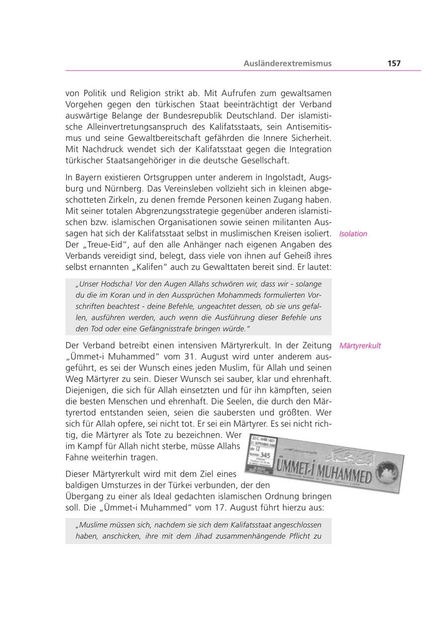 Seite 157 des Verfassungsschutzbericht 2000 Bayern