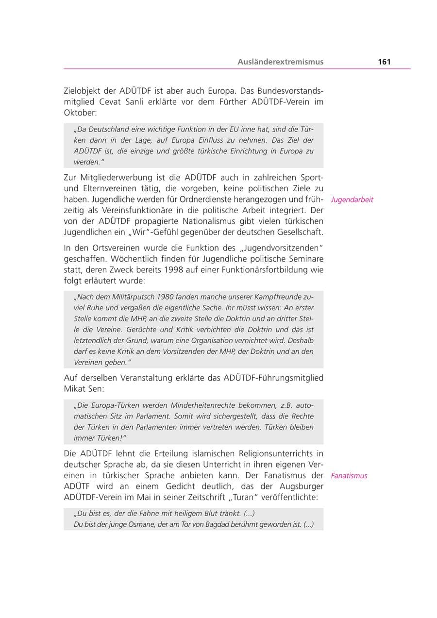 Seite 161 des Verfassungsschutzbericht 2000 Bayern