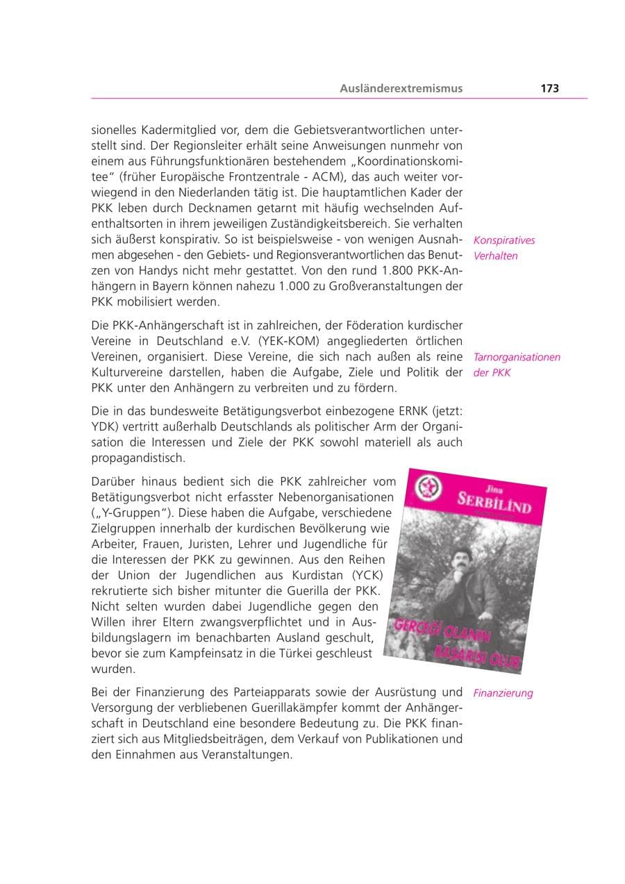 Seite 173 des Verfassungsschutzbericht 2000 Bayern