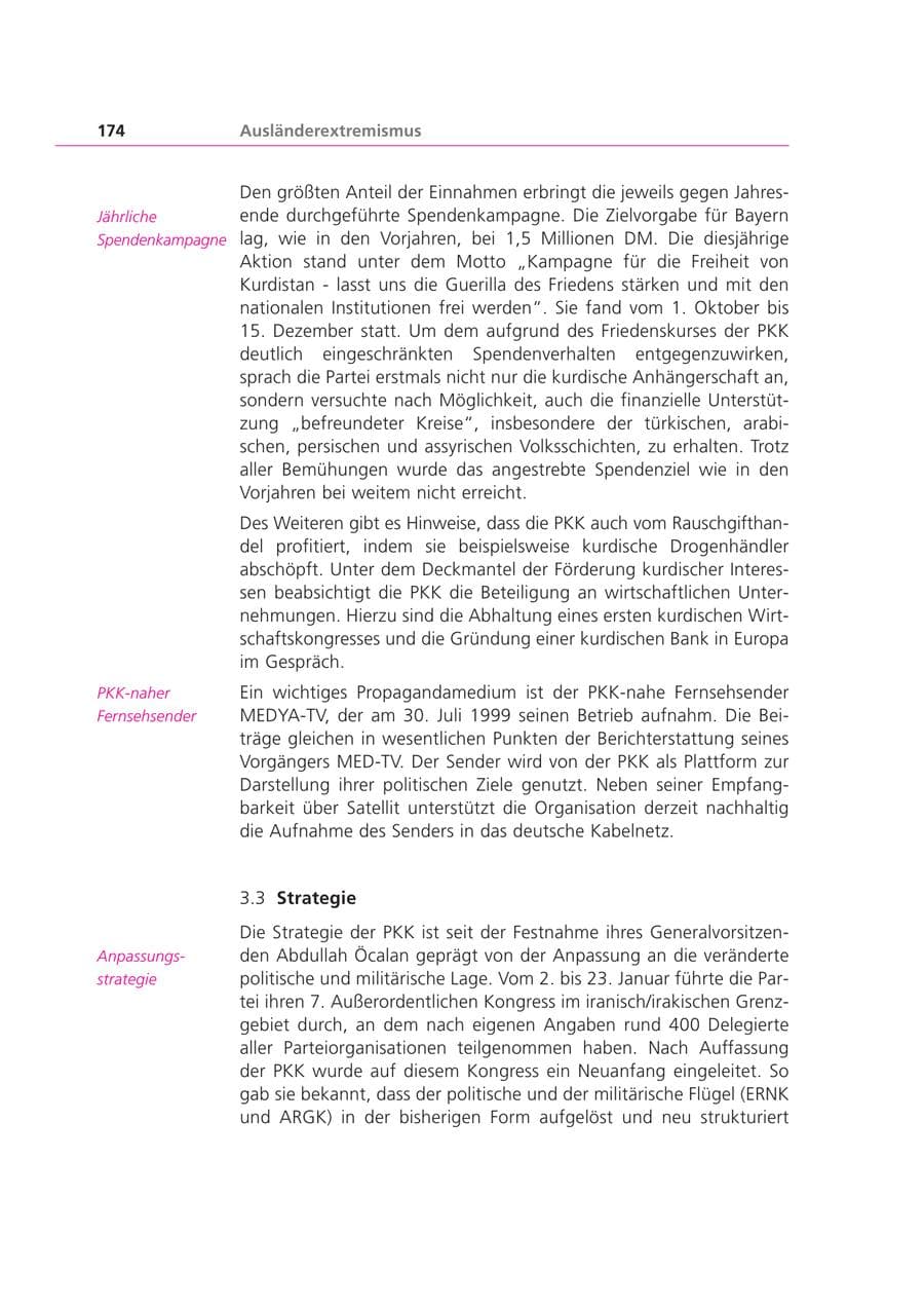 Seite 174 des Verfassungsschutzbericht 2000 Bayern