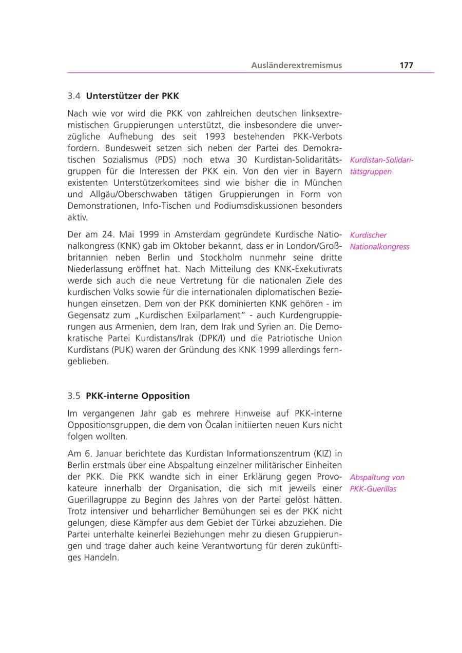 Seite 177 des Verfassungsschutzbericht 2000 Bayern