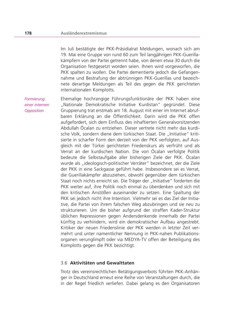 Seite 178 des Verfassungsschutzbericht 2000 Bayern