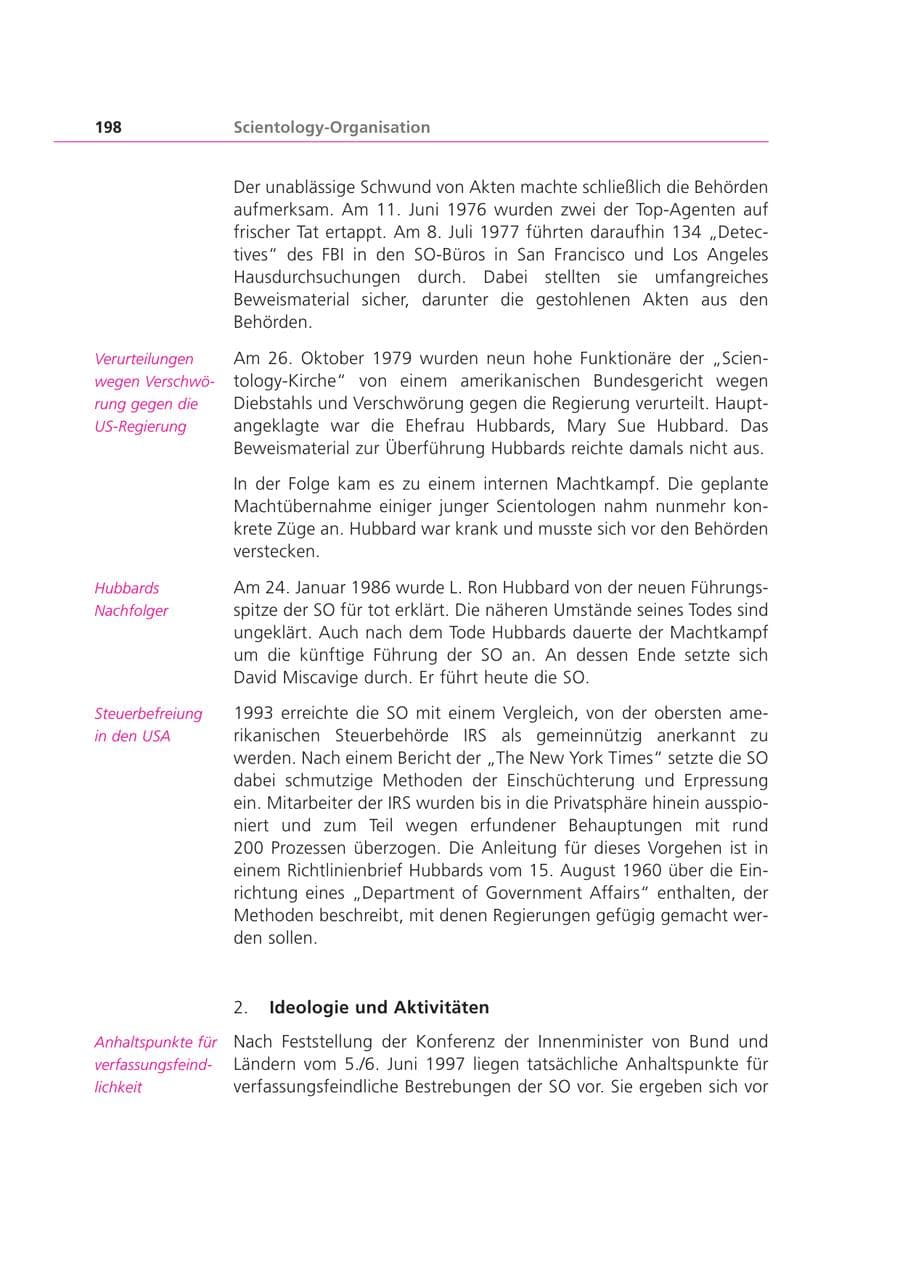 Seite 198 des Verfassungsschutzbericht 2000 Bayern