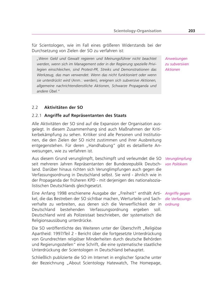 Seite 203 des Verfassungsschutzbericht 2000 Bayern