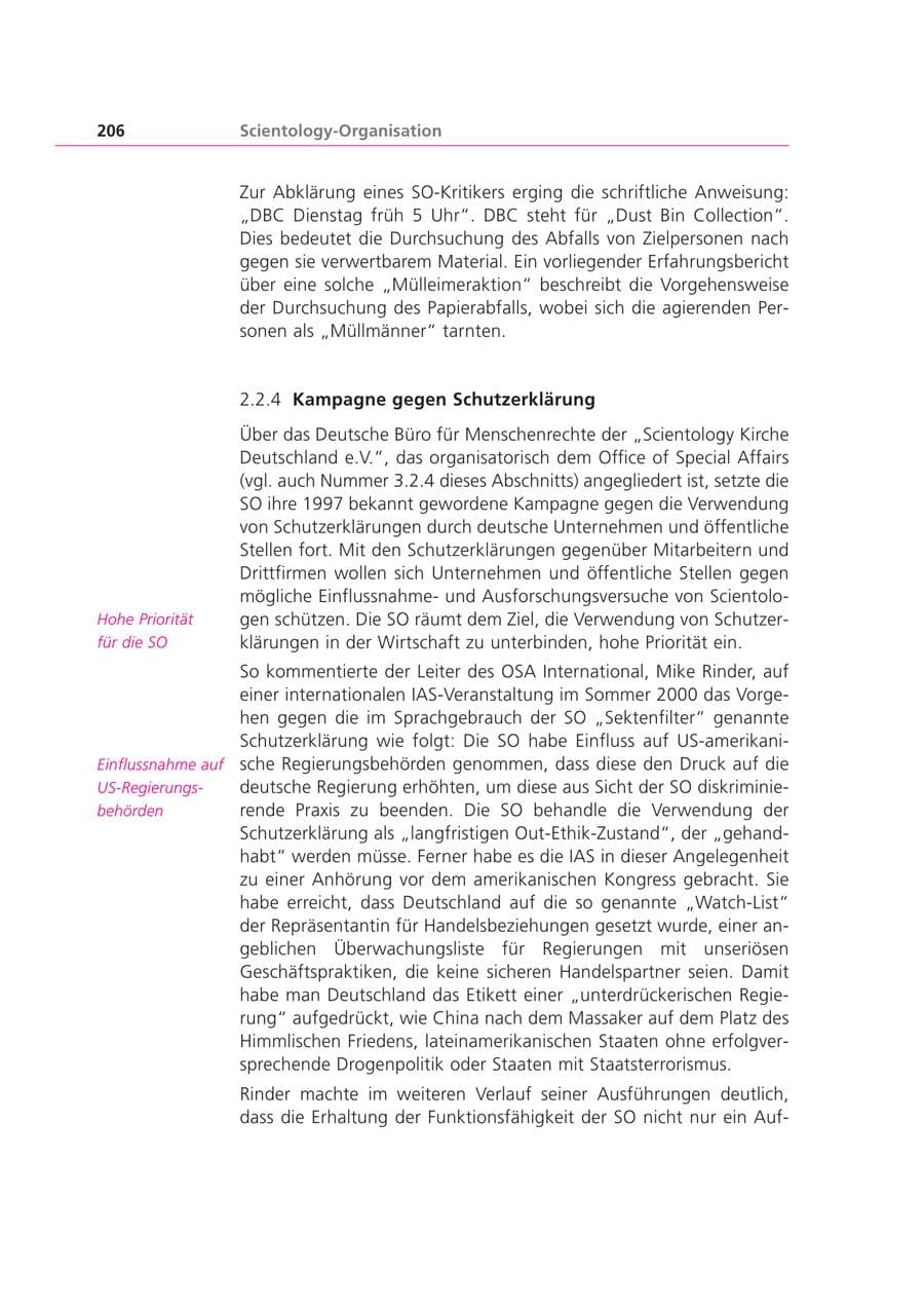 Seite 206 des Verfassungsschutzbericht 2000 Bayern