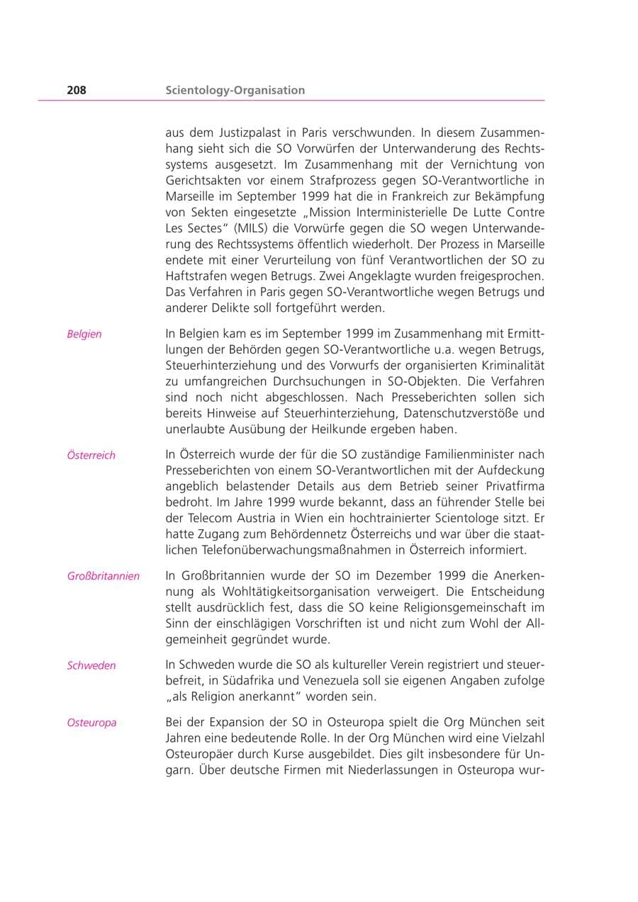 Seite 208 des Verfassungsschutzbericht 2000 Bayern